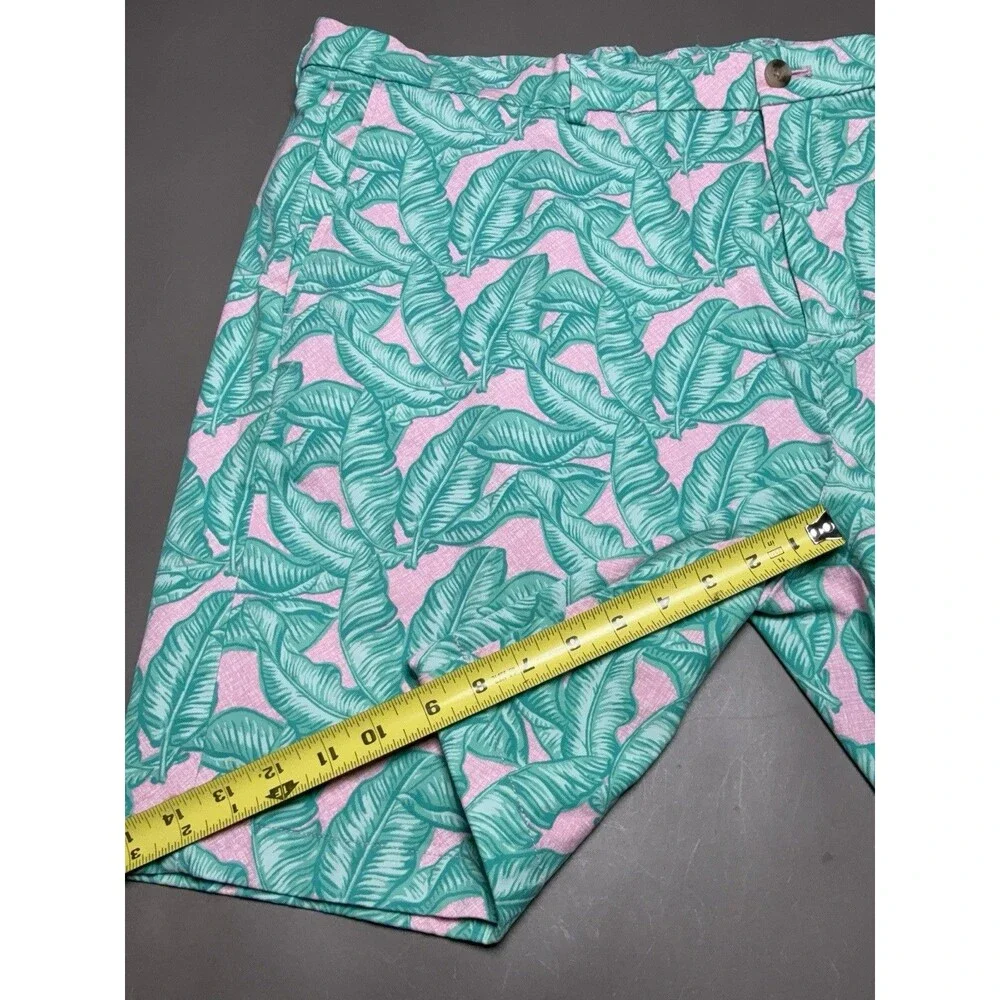 Vineyard Vines Men's Banana Leaf Shorts 44 Green Pink Preppy Hamptons Resort